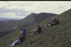 A well deserved rest on the way to the summit in the distance